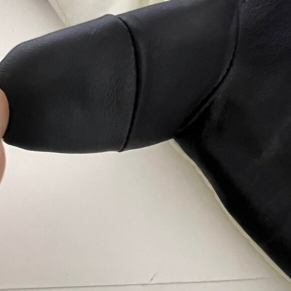 Michael Kors Quilted Black & White Leather Palm Touch Gloves with MK Logo. Sz M - Picture 11 of 16